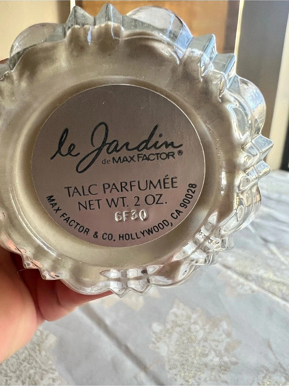 Vintage Max Factor Le Jardin Talc Parfumee Shaker Bottle - Partially Full